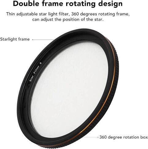 Adjustable Starlight Filter, Filter Thin HD Coating Camera Starlight for Digital Single Lens Camera (55mm) in Saudi Arabia