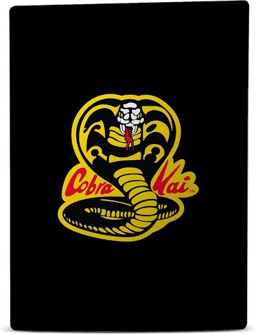 تصاميم علبة الرأس مرخصة رسميًا Cobra Kai Classic Logo Iconic Vinyl Faceplate Sticker Gaming Skin Skin Cover متوافقة مع Sony PlayStation 5 PS5 Disc Edition in Saudi Arabia