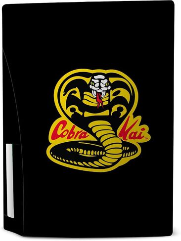 تصاميم علبة الرأس مرخصة رسميًا Cobra Kai Classic Logo Iconic Vinyl Faceplate Sticker Gaming Skin Skin Cover متوافقة مع Sony PlayStation 5 PS5 Disc Edition in Saudi Arabia