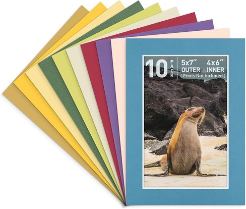 Golden State Art, 10 Pack 11x14 Black Picture Mat for 8x12 Photos | White Core Bevel Edge, Acid Free, 4-ply Thick Framing Picture Mats in Saudi Arabia