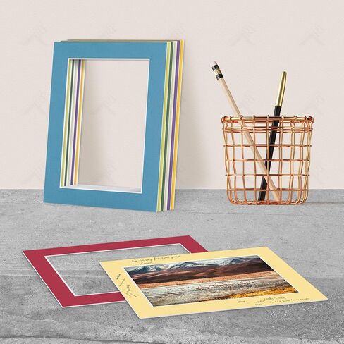 Golden State Art, 10 Pack 11x14 Black Picture Mat for 8x12 Photos | White Core Bevel Edge, Acid Free, 4-ply Thick Framing Picture Mats in Saudi Arabia