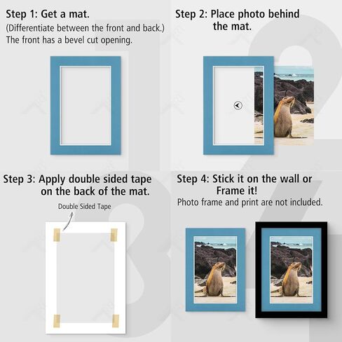 Golden State Art, 10 Pack 11x14 Black Picture Mat for 8x12 Photos | White Core Bevel Edge, Acid Free, 4-ply Thick Framing Picture Mats in Saudi Arabia