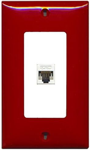 RiteAV Decorative 1 Port Cat5e Wall Plate - 1 Gang [Brown/Ivory] in Saudi Arabia