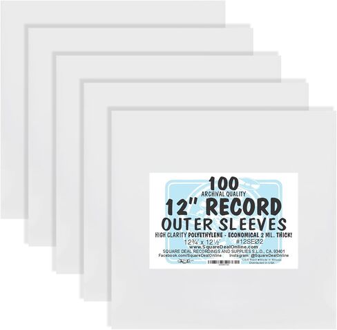 (500) 12" ECONOMICAL Record Outer Sleeves - 2mil Polyethylene - 12 3/4" x 12 1/2" - 12SE02 in Saudi Arabia