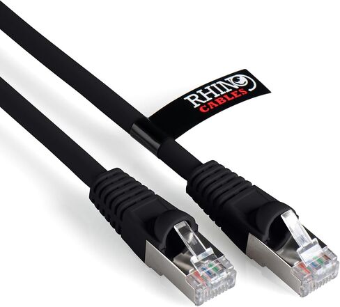 Cat 6A Ethernet Cable | نقل بيانات النطاق الترددي العالي السرعة والكبيرة | شبكة LAN موثوقة RJ45 كابل | كابل النطاق العريض Wi-Fi للألعاب والبث السلس (1.5 قدم ، أسود) in Kuwait