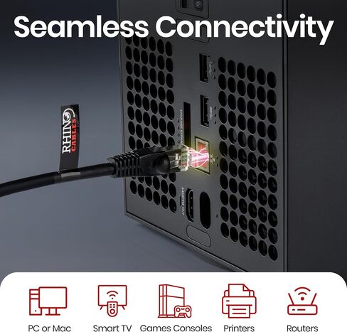 Cat 6A Ethernet Cable | نقل بيانات النطاق الترددي العالي السرعة والكبيرة | شبكة LAN موثوقة RJ45 كابل | كابل النطاق العريض Wi-Fi للألعاب والبث السلس (1.5 قدم ، أسود) in Kuwait