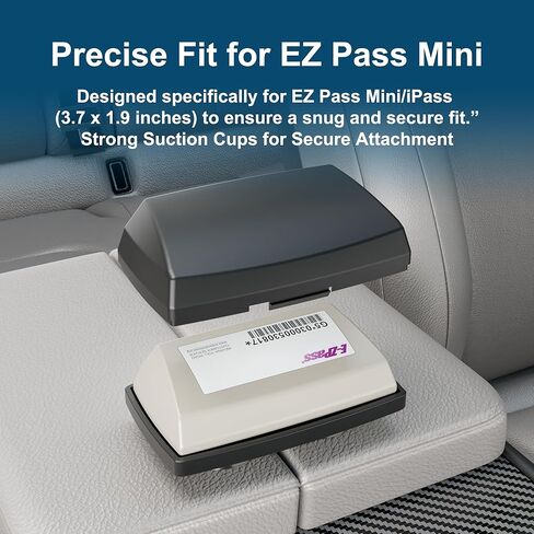 حامل وغطاء EZ Pass مع أكواب شفط قوية للغاية للزجاج الأمامي. حامل Ezpass حامل Toll Pass Transponder iPass (أسود) in Kuwait