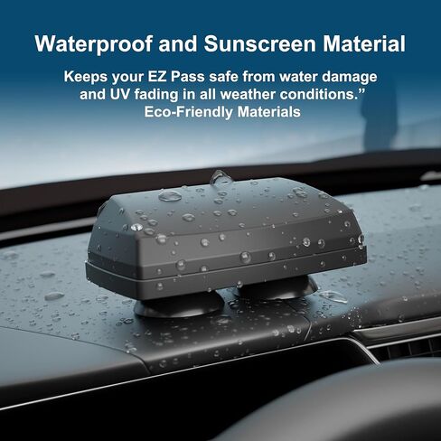 حامل وغطاء EZ Pass مع أكواب شفط قوية للغاية للزجاج الأمامي. حامل Ezpass حامل Toll Pass Transponder iPass (أسود) in Kuwait