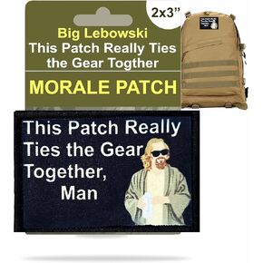 RedheadedTshirts Big Lebowski Pee Rug Morale Patch - This Patch Really Ties The Gear Together Design for Your Plate Carrier, Helmet, Backpack and Hat - Hook and Loop Cool Patches for Men - USA Made