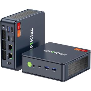 GMKtec Mini Gaming PC AMD Ryzen 7 Pro 6850H (8C/16T 4.70Ghz) 16GB DDR5(8GB*2) 1TB PCIe M.2 SSD Oculink Mini Computers Dual NIC Intel i226V 2.5Gbps/ Dual USB4/ 8K HDMI 2.1 Quad Display/USB-C NUCBOX M7