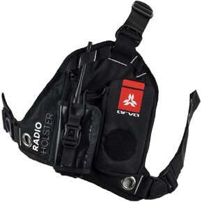 Arva Radio Holster for Two Way Radios and Walkie Talkies, for Winter Sports, Summer Sports, and Events, Right and Left Hand Use Options with Smartphone Pocket