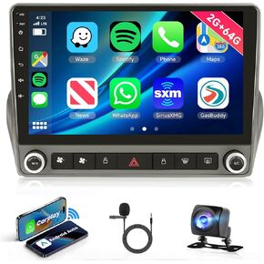 2G+64G Android 13 Car Stereo for Chevrolet Camaro 2008-2015 with Wireless Carplay Android Auto, 9" Touch Screen Car Radio Support GPS/WiFi/Bluetooth/FM/Voice Control/SWC/Backup Camera