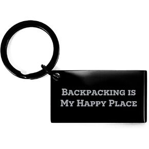 حقائب الظهر هي Happy Place Place Procking Ceychain Gifts من الأصدقاء إلى عشاق الظهر