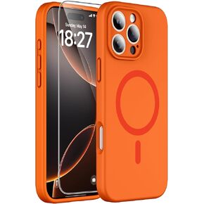 تتضمن حالة iPhone 16 Pro Max ، المتوافقة مع جميع ملحقات Magsafe ، حماة شاشة 2x 9H ، وغطاء الهاتف المحسّن 4x حماية السيليكون لـ 16 Pro Max 6.9 "، Black