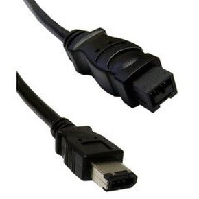 Firewire 400 9 Pin to 6 Pin Cable, Black, IEEE-1394a, 6 Feet