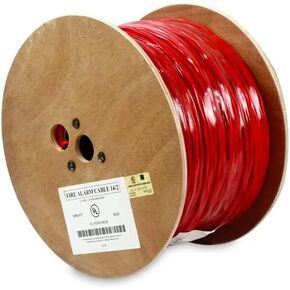 1000FT 14AWG/2C Solid Shielded Fire Alarm FPLR Bare Copper Cable Red - 1000 Feet