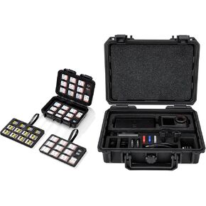 Kiwifotos 135 فتحات بطاقة الذاكرة + حالة صلبة مضادة للماء لـ DJI Osmo Action 5 Pro/Action 4 3 Adventure Combo