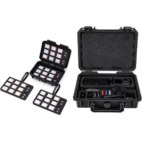 KIWIFOTOS 132 Slots SD TF Memory Card Case + Waterproof Hard Case for DJI Osmo Action 5 Pro/Action 4 3 Adventure Combo