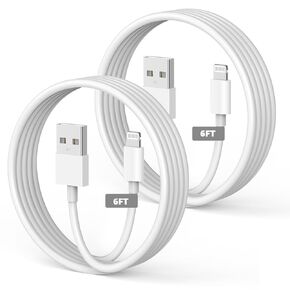 Car Apple Carplay Cable ، 2 Pack 6ft iPhone Charger Cord [Apple MFI Certified] USB إلى Cable Cable الشحن السريع للهاتف 14،14 Pro Max ، 13/12/11/X/XS/XR/XS/iPad