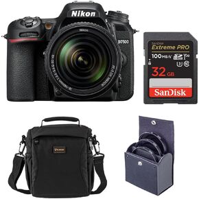 Nikon D7500 DX-Format DSLR Camera with AF-S DX NIKKOR 18-140mm f/3.5-5.6G ED VR Lens, Bundle with 32GB Memory Card, Alpine 140 Bag, 67mm Filter Kit