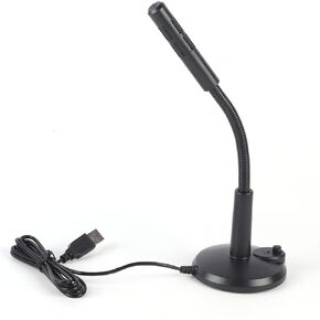 USB Computer Microphone, Plug &Play Desktop Omnidirectional Condenser PC Laptop Mic, Mute Mini Gooseneck Microphone for Gaming Singing Streaming Recording