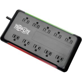 Tripp Lite 10-Outlet Surge Protector Power Strip 6ft Cord 2880 Joules Black $100K Insurance (TLP1006B)