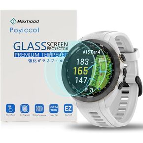 Poyccot 2pack متوافق مع Garmin النهج S70 42mm شاشة واقي الشاشة ، وميداني فائق الصلابة المضاد للضادة ، واقي شاشة زجاجي مقبث من Garmin S70 42mm Smartwatch