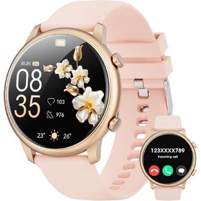 Smart Watches for Men Women Android Phones iPhone Compatible[Make&Answer Calls/Full Screen NO Black-Circle],1.39'' Round Sports Watch Fitness Tracker Sleep/Heart Rate Monitor/Pedometer,DIY Dials