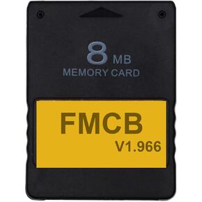 "Memory Card for PS2 with Free McBoot FMCB v1.966 - Plug and Play for PlayStation 2, Run Games from USB or Hard Disk, Retro Gaming Compatible with PS2 Fat & Slim (Excludes SCPH-9000xxx) (8MB)