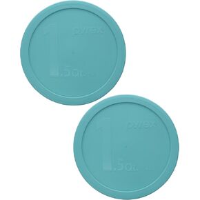 Pyrex 323-PC 1.5qt Sun Bleach Turquoise Replacement Mixing Bowl Lids (2-Pack)
