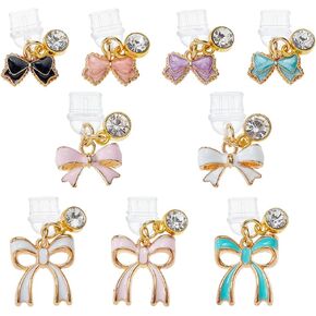 DICOSMETIC Dust Plug Charms Bulk Type-C Charging Port Charm Cell Phone Charm Plug Cover Plastic Dust Plugs with Alloy Enamel Charms USB C Port Caps Protector Pendants for Earphone Cellphone