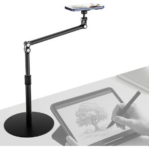 Magnetic Overhead Phone Stand for Desk - 360° Swivel & Tilt with MagSafe Compatible Holder, Cell Phone Stand Magnet Quick Mount for Recording, Cooking, Painting, Zoom Meetings, TikTok Live & Gaming
