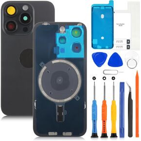 AGCUT for iPhone 15 Pro Back Glass Replacement for iPhone 15 Pro Rear Back Glass Waterproof and Camera Lens+Professional Repair Tool Kit (Natural Titanium)