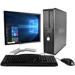 Dell Optiplex Desktop with 20inch LCD Monitor (Core 2 Duo 3.0Ghz, 8GB RAM, 500GB HDD, Windows 10 Pro), Black