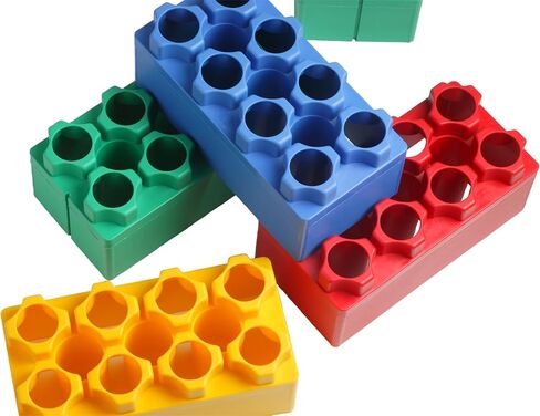24pc Jumbo Blocks Preschool Set - 8" and 4" Large Building Blocks for Toddlers - Stackable - Creative and Educational Development for Children by Kids Adventure in Saudi Arabia