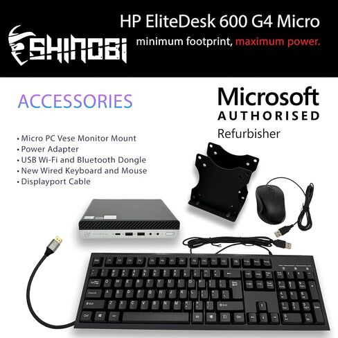 HP EliteDesk 600 G4 Mini PC | Intel Core i5-8500T | 32GB RAM | 1TB SSD | Windows 11 Pro | Wi-Fi+ BT | Mini Desktop Computer (Renewed) (32GB RAM + 1TB SSD) in Saudi Arabia