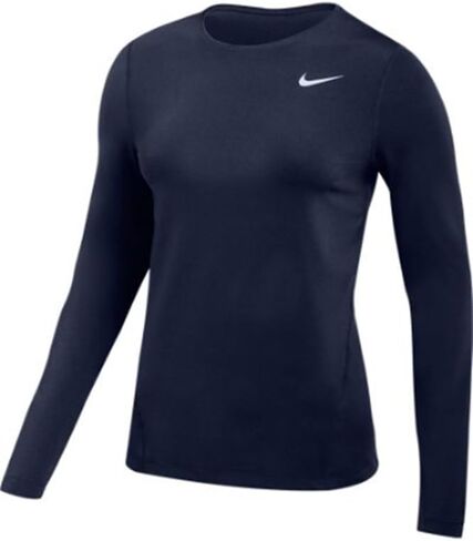قميص Nike نسائي Pro All Over Dri-Fit بأكمام طويلة شبكي (الولايات المتحدة، ألفا، متوسط، عادي، عادي، أسود) in Saudi Arabia