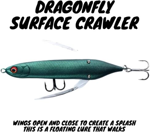 Pbfish Topwater Crawler يسير على الماء العائم اليعسوب الكبير باس نفخ هدية الصيد في المياه العذبة in Kuwait