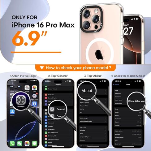 تتضمن حالة iPhone 16 Pro Max ، المتوافقة مع جميع ملحقات Magsafe ، حماة شاشة 2x 9H ، وغطاء الهاتف المحسّن 4x حماية السيليكون لـ 16 Pro Max 6.9 "، Black in Saudi Arabia