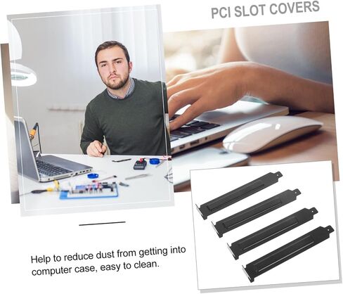 20Pcs Black Stainless Steel Pci Slot Covers, Desktop Pc Case Blanking Plates for Dust Prevention and Ventilation in Saudi Arabia