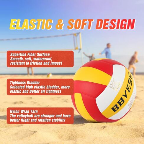 Volleyball Official Size 5 Waterproof Soft Sand Volley Balls for Beginners Adults Men Women Indoor Outdoor Pool Beach Gym Game Training Competition Play Gift in Saudi Arabia