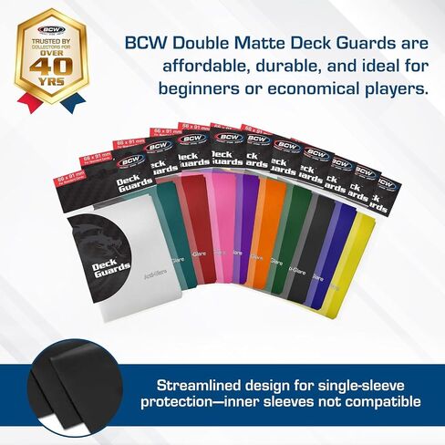 BCW Deck Guard - Double Matte Grey Card Sleeves | Acid-Free, Archival-Safe, No PVC | Anti-Glare Matte Finish | Fits Standard 2½" x 3½" Game Cards | Durable Deck Protector Sleeves | 50 Ct in Saudi Arabia