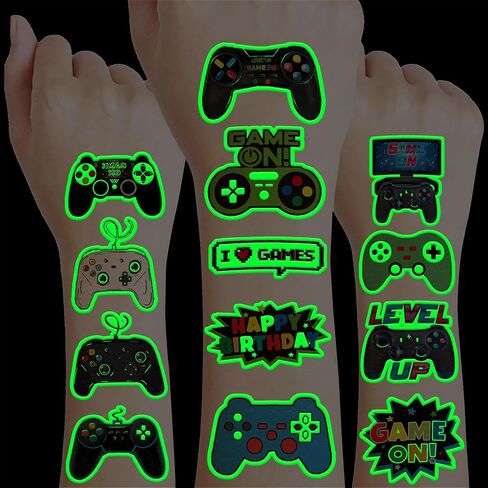 Gamer الوشم المؤقت تحت عنوان زينة حفلات أعياد الميلاد، لوازم ديكورات لطيفة، ملصقات وشم لطيفة 8 أوراق 96 قطعة هدايا للأطفال الأولاد والبنات، ألعاب الفصول الدراسية، جوائز كرنفال عيد الميلاد in Kuwait
