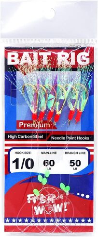 10pks fish wow! حجم 1/0 طعم الصيد منصات قسط جودة الذهب 6-Hook Piscatore إغراء مع حبات الرأس والتوهج والكرة محمل الكرة متشابكة متشابكة in Saudi Arabia