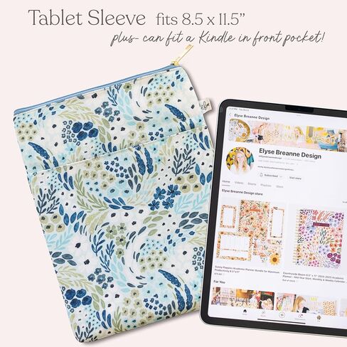 Elyse Breanne Design, 9-11 inch Tablet Sleeve, Protective Bag, Carrying Case, Top Zipper Closure, Front Pocket, Rainbow Garden in Saudi Arabia
