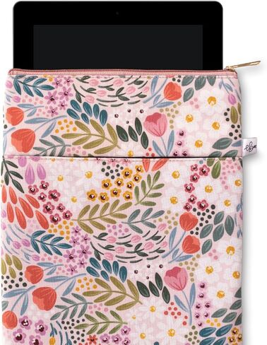 Elyse Breanne Design, 9-11 inch Tablet Sleeve, Protective Bag, Carrying Case, Top Zipper Closure, Front Pocket, Rainbow Garden in Saudi Arabia