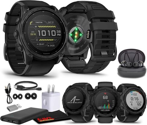 Garmin Tactix 8 51mm Solar Displasing Elite Premium GPS Smartwatch ، تشمل Ballistip Ballists Elite Solver ، مصباح يدوي مدمج ، وحزمة عمر البطارية 48 يومًا وأكثر من ذلك in Kuwait
