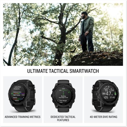 Garmin Tactix 8 51mm Solar Displasing Elite Premium GPS Smartwatch ، تشمل Ballistip Ballists Elite Solver ، مصباح يدوي مدمج ، وحزمة عمر البطارية 48 يومًا وأكثر من ذلك in Kuwait