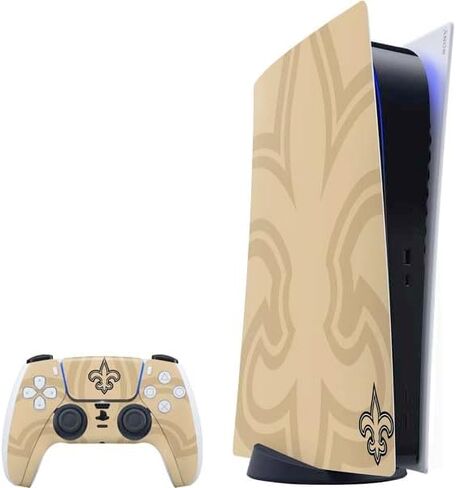 Skinit Decal Gaming Skin Compatible with PS5 Bundle - Officially Licensed NFL New Orleans Saints Double Vision Design in Saudi Arabia