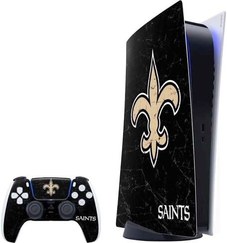 Skinit Decal Gaming Skin Compatible with PS5 Bundle - Officially Licensed NFL New Orleans Saints Double Vision Design in Saudi Arabia